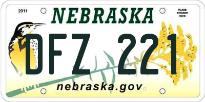 NE license plate DFZ221