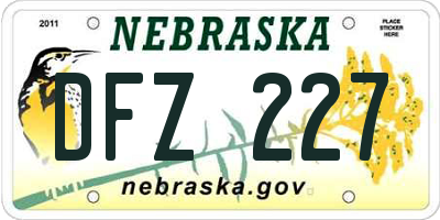 NE license plate DFZ227