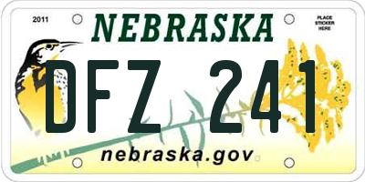 NE license plate DFZ241