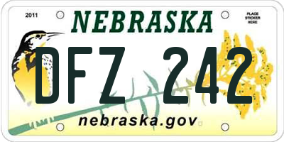 NE license plate DFZ242