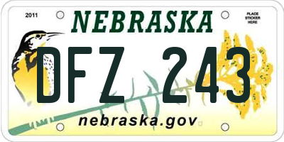 NE license plate DFZ243