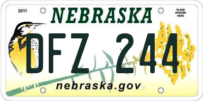 NE license plate DFZ244