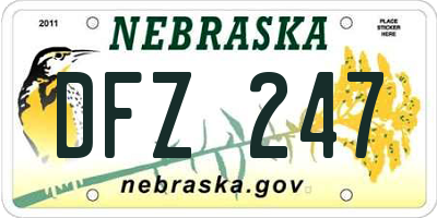 NE license plate DFZ247