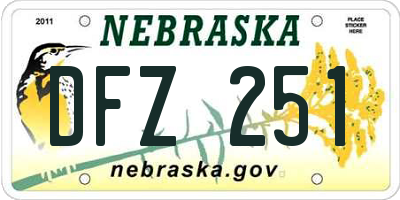 NE license plate DFZ251