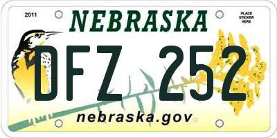 NE license plate DFZ252