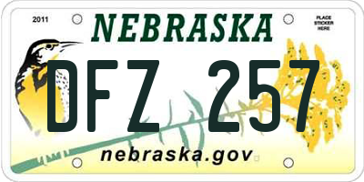 NE license plate DFZ257