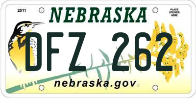 NE license plate DFZ262