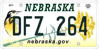 NE license plate DFZ264