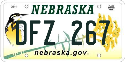 NE license plate DFZ267