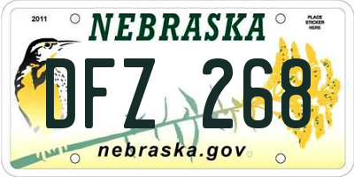 NE license plate DFZ268