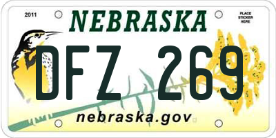 NE license plate DFZ269