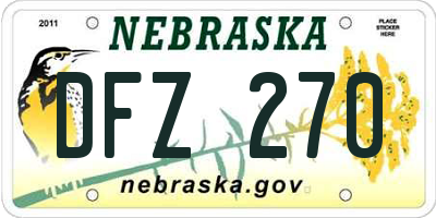 NE license plate DFZ270