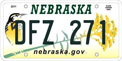 NE license plate DFZ271