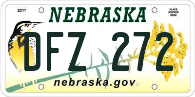 NE license plate DFZ272
