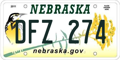NE license plate DFZ274