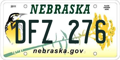 NE license plate DFZ276