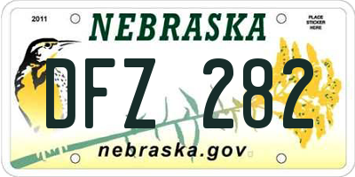 NE license plate DFZ282