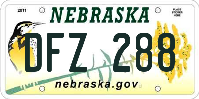NE license plate DFZ288