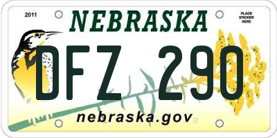 NE license plate DFZ290
