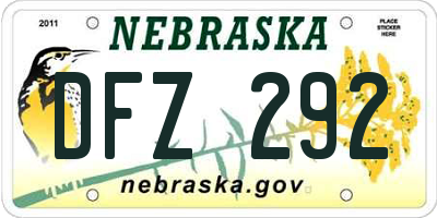 NE license plate DFZ292