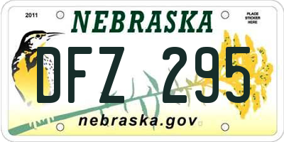 NE license plate DFZ295