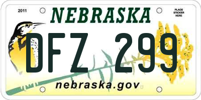 NE license plate DFZ299