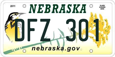 NE license plate DFZ301