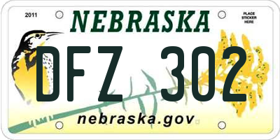 NE license plate DFZ302