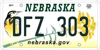 NE license plate DFZ303
