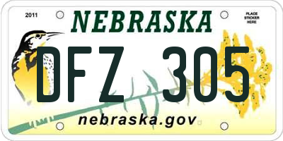 NE license plate DFZ305