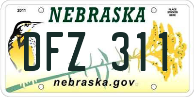 NE license plate DFZ311