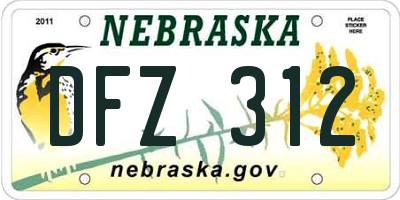 NE license plate DFZ312