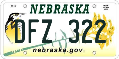 NE license plate DFZ322
