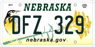 NE license plate DFZ329