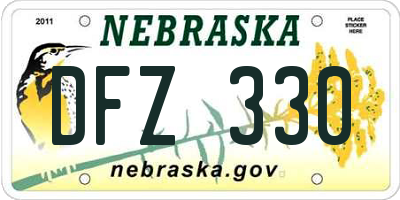 NE license plate DFZ330