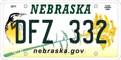 NE license plate DFZ332