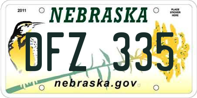 NE license plate DFZ335