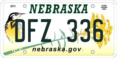 NE license plate DFZ336