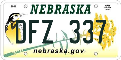 NE license plate DFZ337
