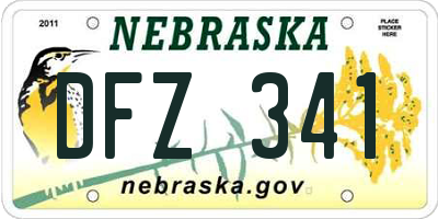 NE license plate DFZ341