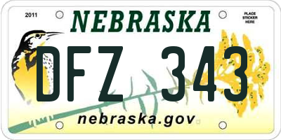 NE license plate DFZ343