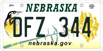 NE license plate DFZ344