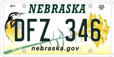 NE license plate DFZ346