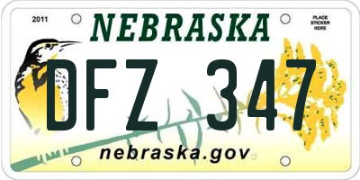 NE license plate DFZ347