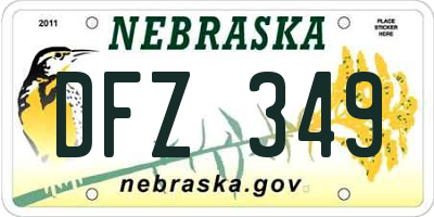 NE license plate DFZ349