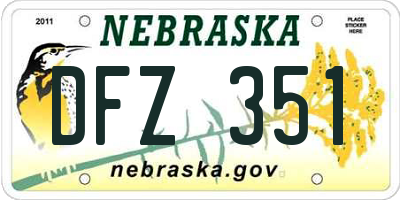 NE license plate DFZ351