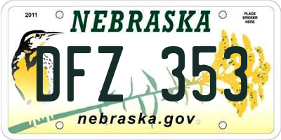 NE license plate DFZ353
