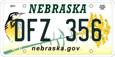 NE license plate DFZ356