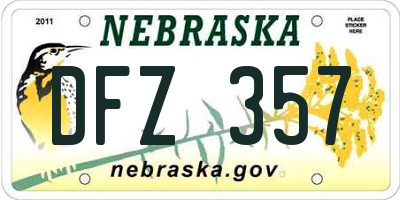 NE license plate DFZ357