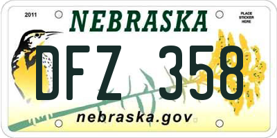 NE license plate DFZ358